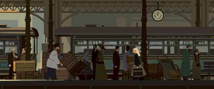 Sacha à la gare dans Tout en haut du monde de Rémi Chayé Sacha à la gare dans Tout en haut du monde de Rémi Chayé